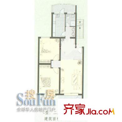 好第坊户型图C户型 2室2厅1卫1厨