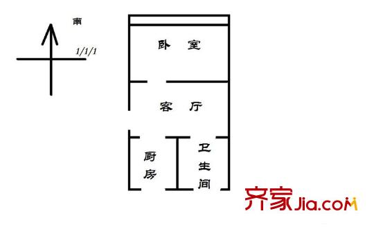 白浪新村户型图 户型图 1室1厅1卫1厨