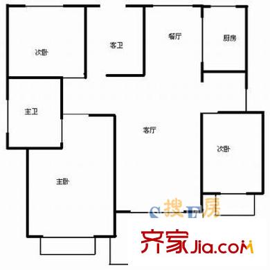 川楊平方米園戶型圖上海 川楊平方米苑 戶型圖 4室2廳2衛(wèi)1廚
