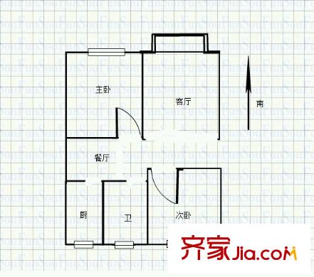 潼港七村 3室 戶型圖