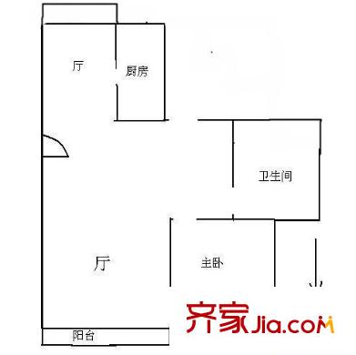曹杨花苑北区户型图户型图 2室2厅1卫1厨
