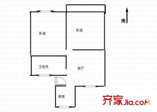 潼港六村 2室 戶型圖