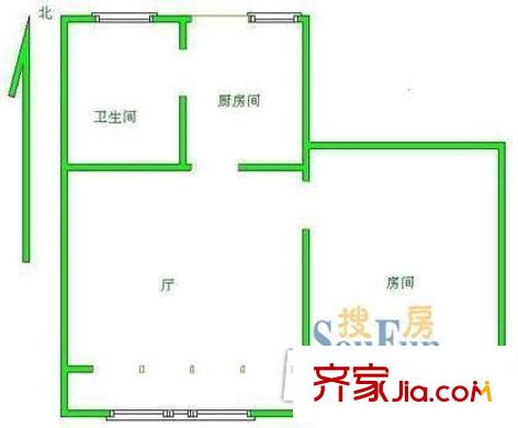 培花七村 1室 戶型圖