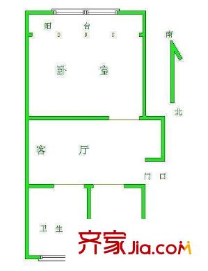 上海 培花七村1室 戶型圖