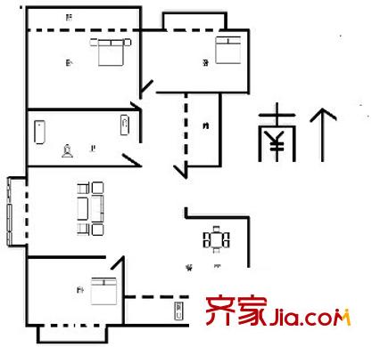 大华一村 3室 户型图