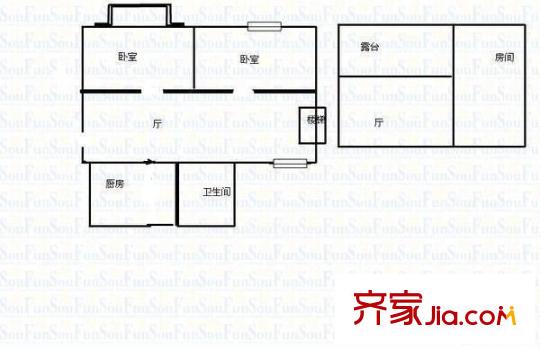 上大阳光乾恩园 3室 户型图