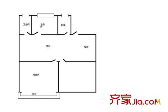 大华阳城四期阳城美景户型图户型图 2室2厅1卫1厨