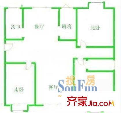 慶余公寓3室2廳1廚1衛(wèi)