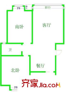 慶余公寓2室2廳1廚1衛(wèi)