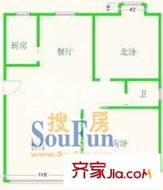 金鹤新城泰宸沙河茗苑户型图上海 泰宸沙河茗苑 户型图 2室2厅1卫1厨