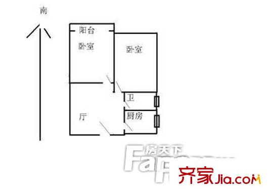 臨沂八村 2室 戶型圖