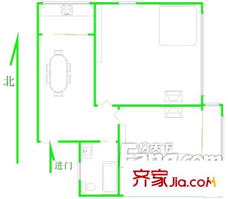 臨沂八村戶型圖戶型圖 2室1廳1衛(wèi)1廚