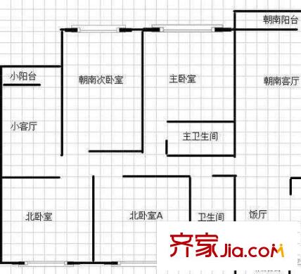 連城苑戶型圖戶型圖 4室2廳2衛(wèi)1廚