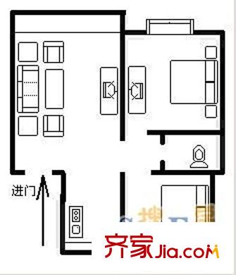 連城苑戶型圖戶型圖 2室2廳1衛(wèi)1廚