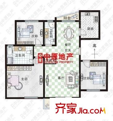 新城名庭 3室 戶型圖