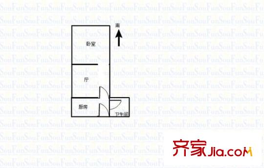 甘泉三村户型图户型图 1室1厅1卫1厨