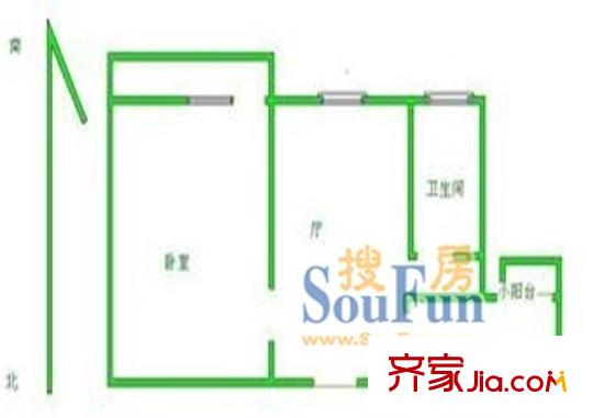 大華錦繡華城第2街區(qū)戶型圖上海 大華錦繡華城第二街區(qū) 戶型圖 1室1廳1衛(wèi)1廚