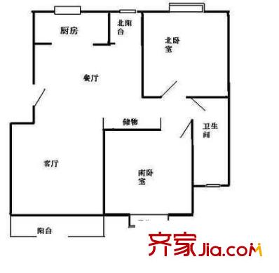 麗都家園 2室 戶型圖