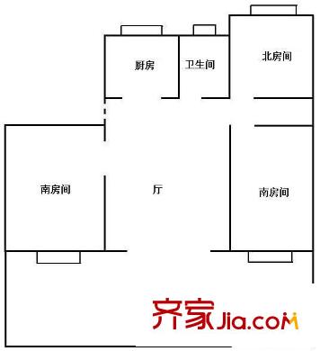 临汾花园 3室 户型图