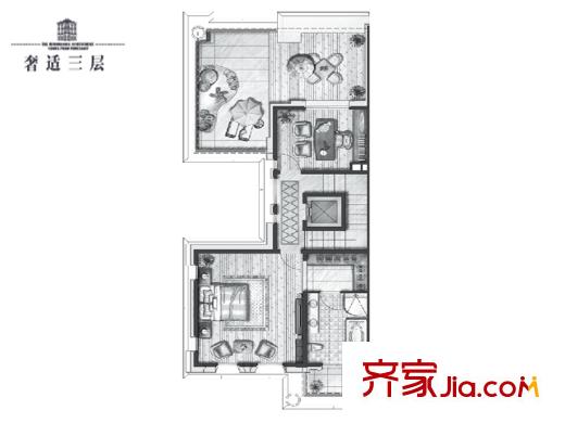 中海紫御豪庭户型图联排别墅G1户型三层 4室4厅5卫1厨