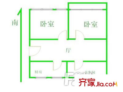南江苑 2室 戶型圖