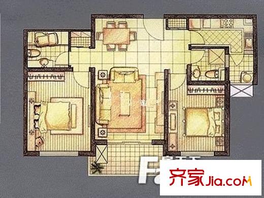 第九城市 2室 戶型圖