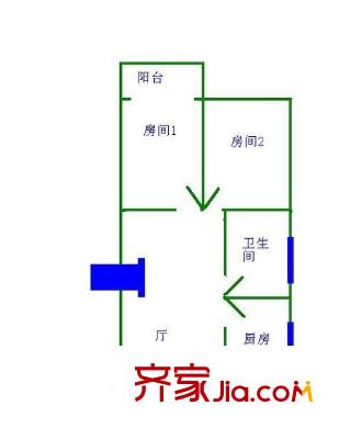 梅園四街坊 2室 戶型圖
