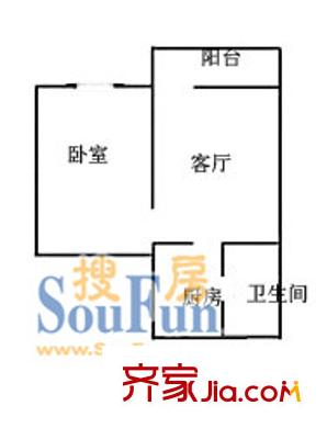 張橋小區(qū)戶型圖戶型圖 1室1廳1衛(wèi)1廚