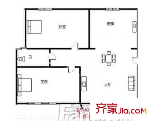 偉業(yè)金錦苑三村 2室 戶型圖
