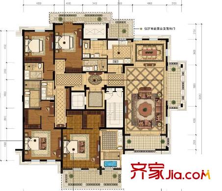 綠城玉蘭花園戶型圖G戶型 4室2廳6衛(wèi)