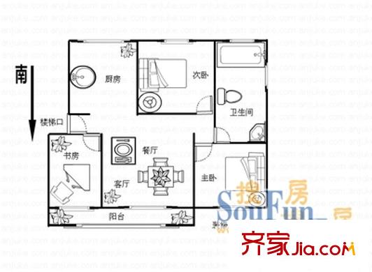 上海 李园一村 户型图