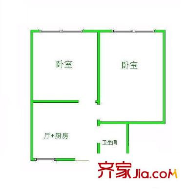 藍村小區(qū) 2室 戶型圖