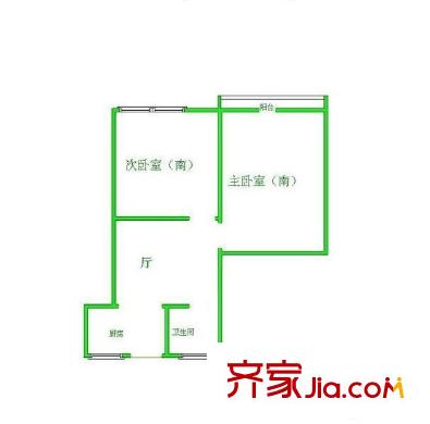 藍村小區(qū) 2室 戶型圖