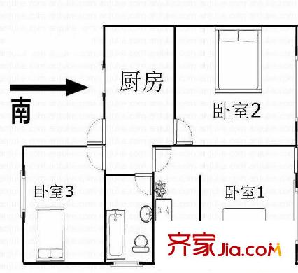藍村小區(qū) 3室 戶型圖