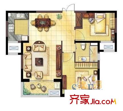 上海 建峰大厦2室户型图