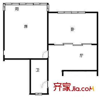 羅山八村戶型圖戶型圖 3室1廳1衛(wèi)1廚