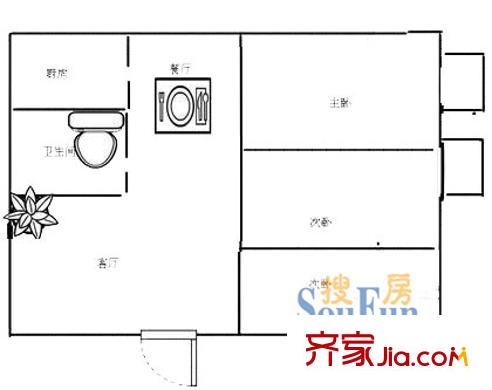上海 銀豐苑3室 戶型圖