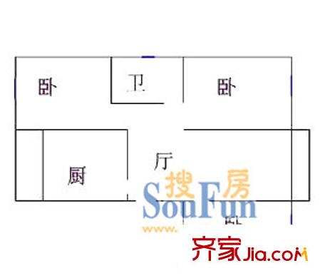 上海 銀豐苑3室 戶型圖