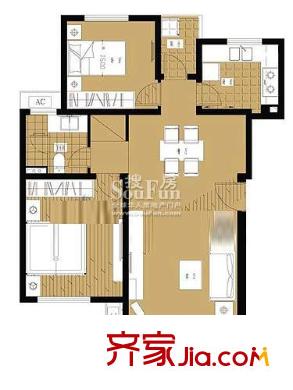 和憬家園戶型圖戶型圖 2室2廳1衛(wèi)1廚