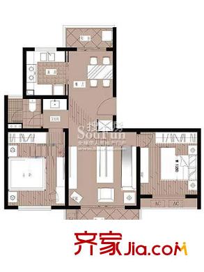 和憬家園戶型圖戶型圖 2室2廳1衛(wèi)1廚
