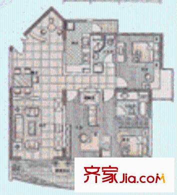 中天碧云苑戶型圖3室2廳2衛(wèi)1廚