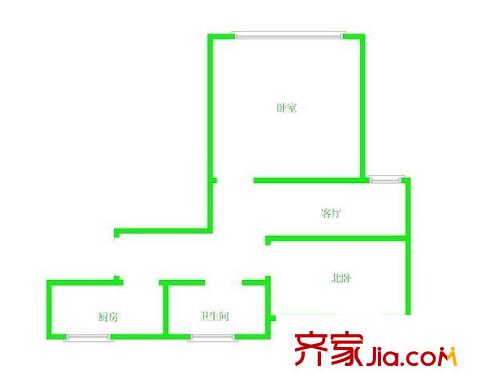 博三小區(qū) 2室 戶型圖