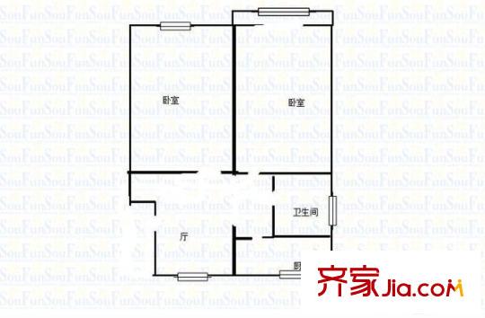 晶波坊 2室 戶型圖
