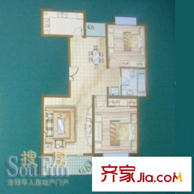 華業(yè)翠都B戶型 2室2廳1衛(wèi)1廚