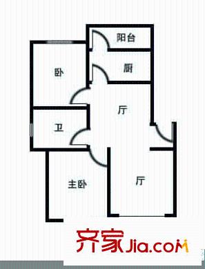 昌鑫家园户型图户型图 2室2厅1卫1厨