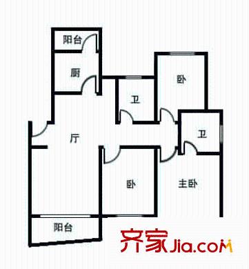 昌鑫家园户型图户型图 3室2厅1卫1厨