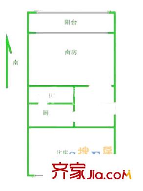 上海 明园村小区2室 户型图