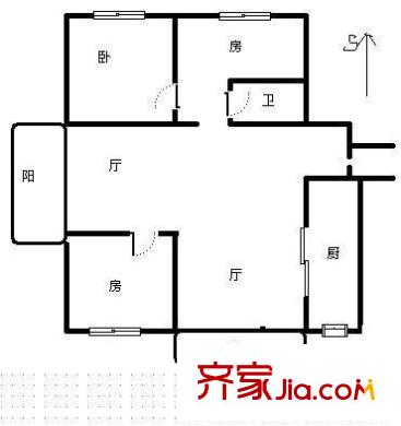 申达枫桥苑户型图户型图 3室2厅1卫1厨
