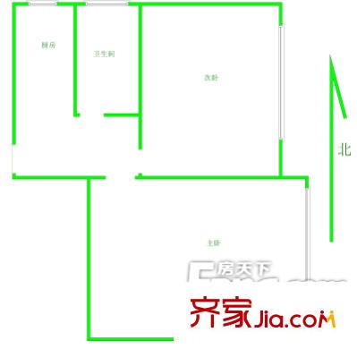 臨沂六村戶型圖戶型圖 2室1廳1衛(wèi)1廚