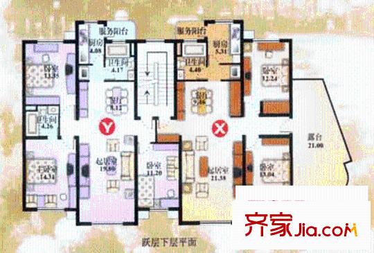 錦繡苑戶型圖5室2廳2衛(wèi)1廚